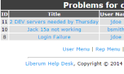 Screenshot: Problem List